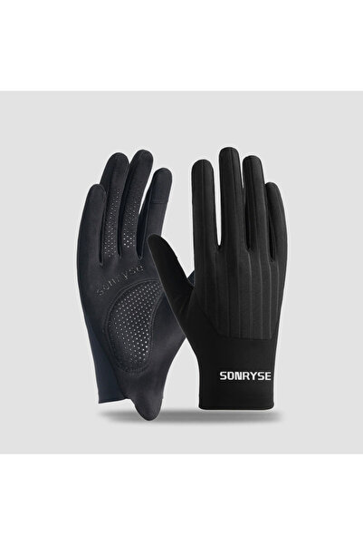 Choice1 L black Spring and summer outdoor cycling gloves, all finger color bl...