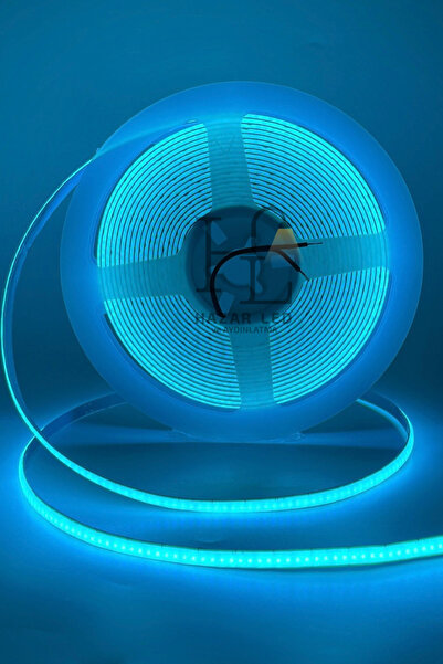 Hazar Led 5 Volt 5MM 400 Ledli İnce Esnek Cob Şerit Led Turkuaz IP20 5 Metre