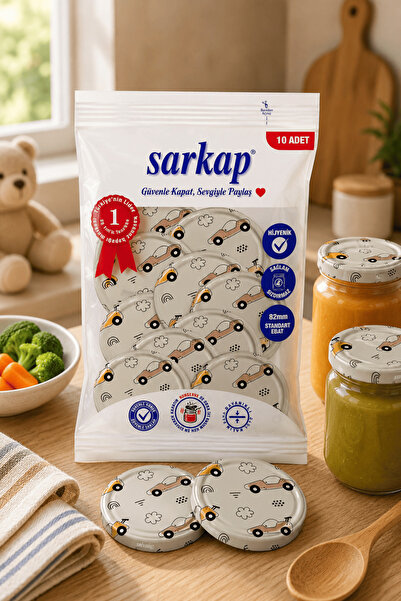 Sarkap Hijyenik Paketli 10'lu 82 mm Kapak - Çocuk Serisi - Araba