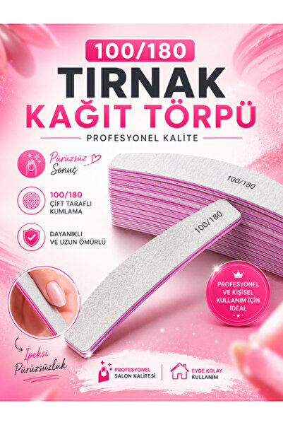 SheMask Tırnak Törpüsü 100/180 Kağıt Törpü Profesyonel Tırnak Bakım Seti Mani...