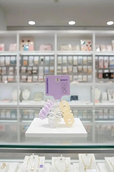Miniso مجموعة مطاطية حلزونية ملونة مرخصة لتصفيف الشعر مكونة من 3 قطع - مجموعة...
