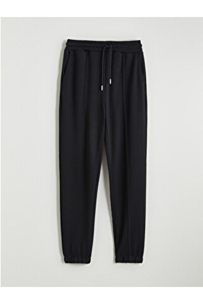 LC Waikiki New Season Black Women's Jogger Sweatpants with Elastic Waistband