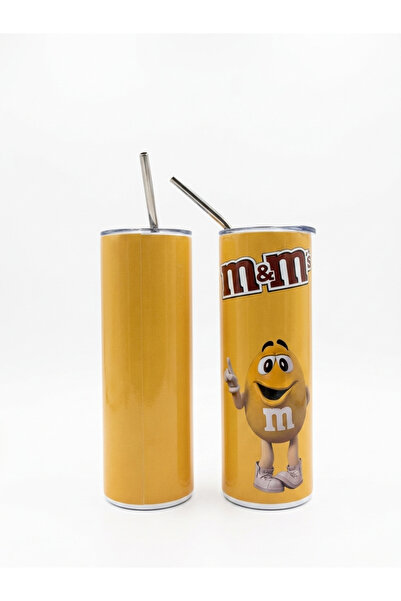 HOLOL كوب مراري بتصميم ام&امز الاصفر سعة٦٠٠مل tumbler cup yellow m&m’s