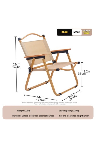HI-FINE Folding Camping Chair, Portable Kermit Chair with Solid Wood Armrests...