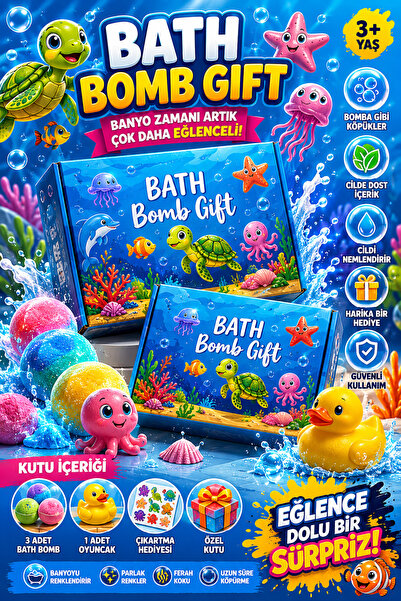 Kidora Toys Bath Bomb Gift Çocuklar İçin Sürpriz Oyuncaklı Banyo Topu Seti 3'...