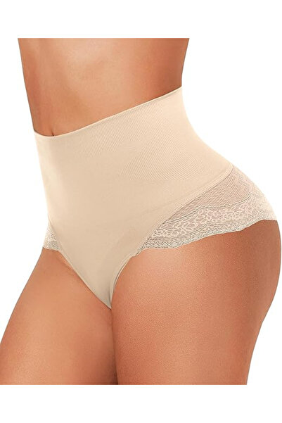 OEM Chiloți modelatori tanga cu talie înaltă, Control abdomen, Din dantelă, F...