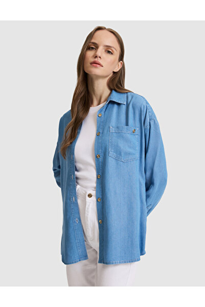 Pierre Cardin Açık Mavi Comfort Fit Jean Gömlek 50321141-VR003