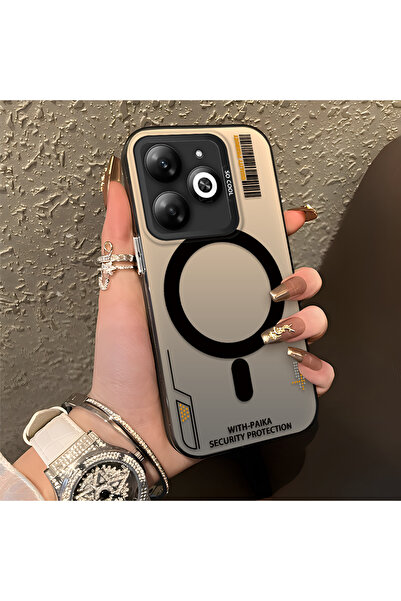 quırkshıeld Tecno Spark 20C Uyumlu Net basılı daire ve çizgi dekorlu günlük k...