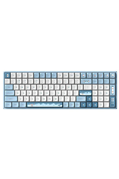 IQUNIX Tastatură F97 Wintertide, cu fir/fără fir, USB, Albastru/Alb