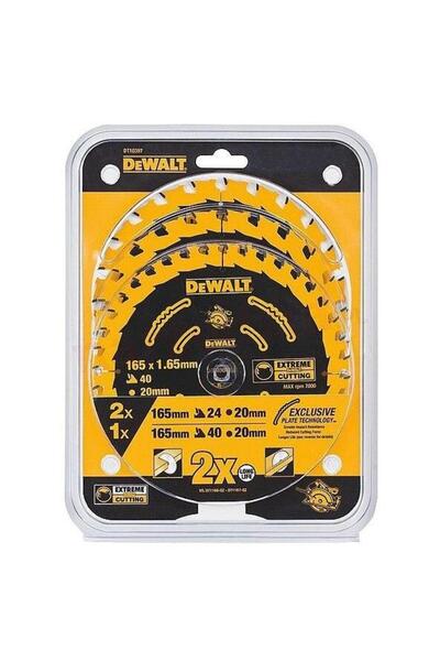 Dewalt DT10397-QZ Set of 3 Circular Saw Blades, Black/Yellow
