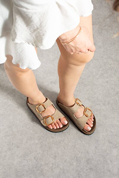 starmarj New Season Summer Women's Double Buckle Thick Sole Wide Buckle Slippers