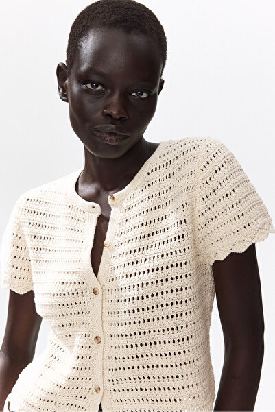 H&M Delik Desenli Triko Hırka