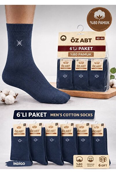ÖZ ABT Erkek Çorap 6’lı Paket %80 Pamuk(indigo)