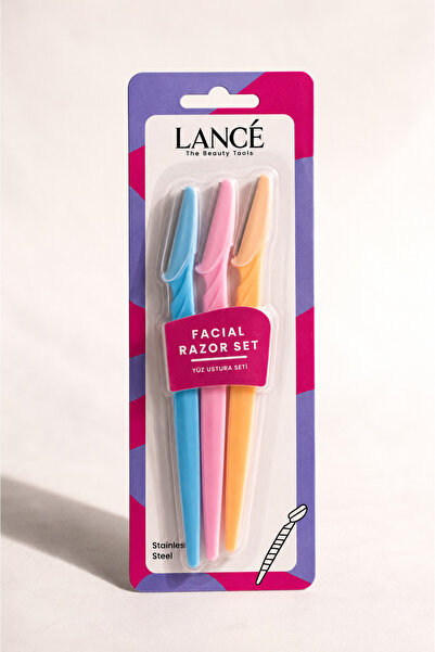 Lance LANCÉ Professional 3'lü Kaş Usturası - Dermaplaning Yüz ve Kaş Şekillen...