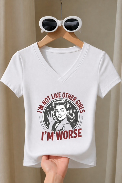 Velostra تي شيرت نسائي I'm Not Like Other Girls I'm Worse مطبوع عليه شخصية نس...