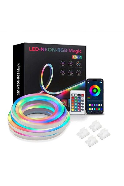 KALİ DEKOR RGB 3 M esnek yumuşak şerit su geçirmez akıllı Rgbic Neon Led ışık...