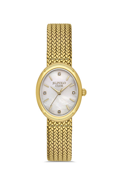 JG. Polo Club Women's Gold Wicker Metal Cord Stone Dial Wristwatch 2 Years Wa...