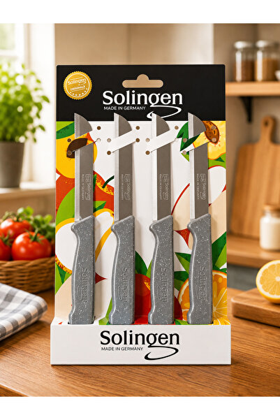 Solingen Bıçak Seti 4’lü Tırtıklı Meyve Bıçağı Paslanmaz Çelik
