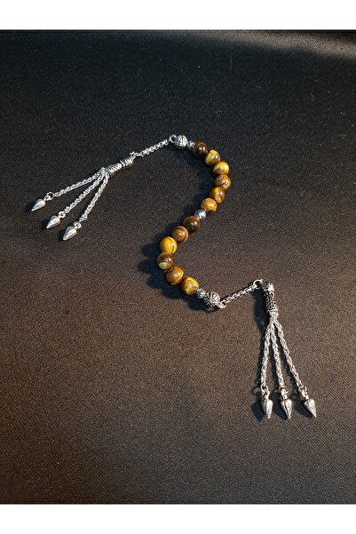 MRYart Octopus Zaza Tiger's Eye Natural Stone and Metal with Tassel Detail.