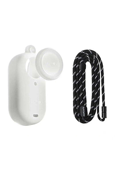 SunnyLife Husă de silicon cu curea pentru Insta 360 GO 3S, albă