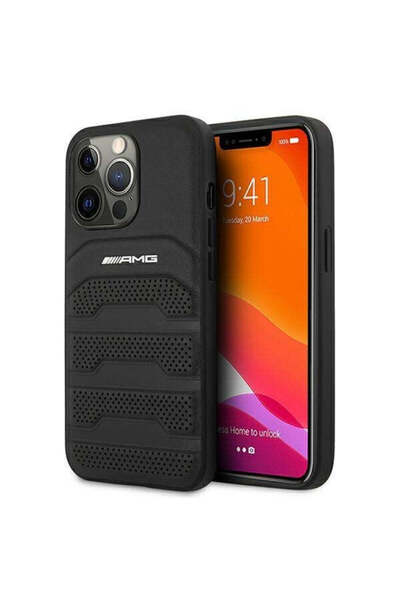 MERCEDES Husă AMG AMHCP13LGSEBK pentru iPhone 13 Pro, 13 6.1 ", Negru, Negru,...