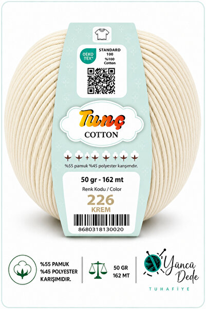 Tunç Cotton Amigurumi Punch Çanta ve Örgü İpi 50 Gr 162 metre %55 Pamuk %45 A...