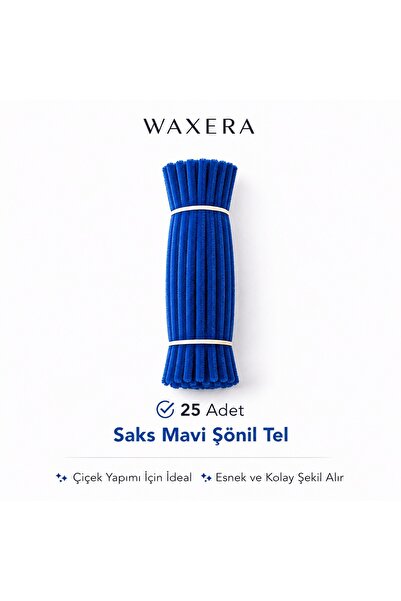 WAXERA Saks Mavi Şönil Tel 25 Adet 30 cm | Kendin Yap Çiçek ve Hobi Tasarım M...