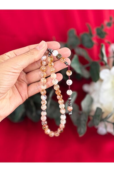 perfu atelier Doğal Sitrin Taşı Tesbih – 33’lü El Yapımı Sarı Sitrin Tesbihi