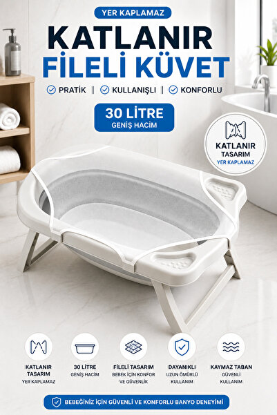Zuu Baby Fileli katlanabilir bebek küveti 30 litre
