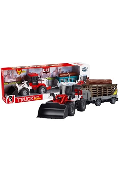 Avaleea Buldozer Cu Lama Frontala Si Remorca Pentru Busteni, Jucarie Utilaj F...