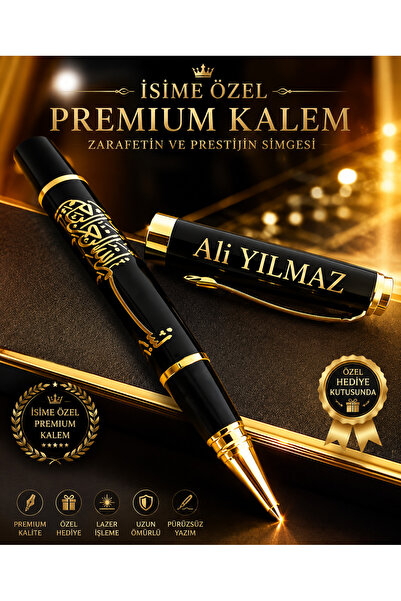 KARHEDİYE Kişiye Özel İsim Yazılı Besmele İşlemeli Premium Kalem - Lazer Bask...