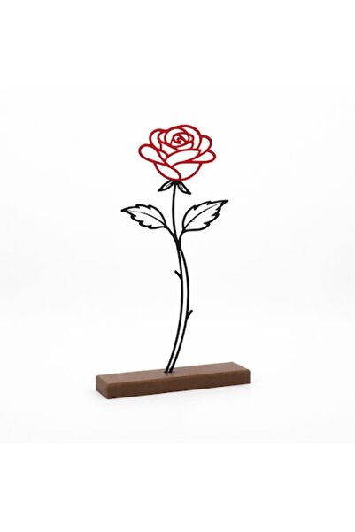 OEM Decorațiune florală modernă Linea Rose, imprimată 3D, 21 cm, roșu