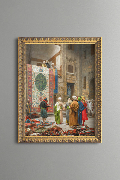 epiqart تاجر السجاد - إطار منقوش بتصميم عتيق - موديل رفيع