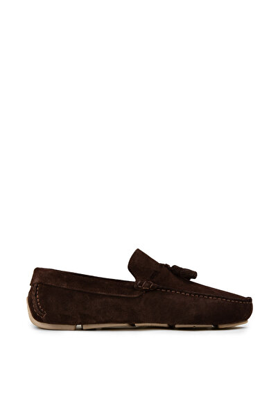 Deery Men's Genuine Suede Brown Tasseled Moccasins