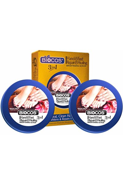 BIOCOS مقشر لليدين والقدمين (عبوة من قطعتين) مع فيتامين E وزيت الزيتون وزيت ا...