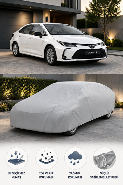 PARİONETTE Toyota Corolla Araç Brandası Tam Koruma Su Geçirmez Toz Yağmur Kor...