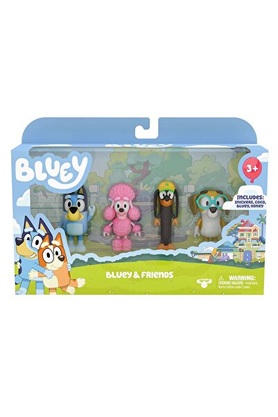 bluey Set 4 figurine, Bluey, Snickers, Honey si Coco
