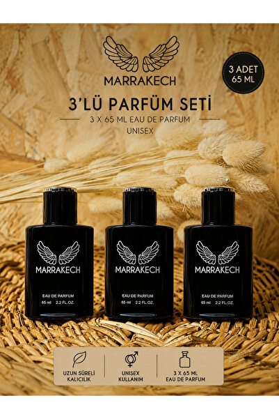 MARRAKECH 3 ADET NARCOTİK PARFÜM EDP 65 ML %20 Esans Bergamotu, Liçi, Şakayık...