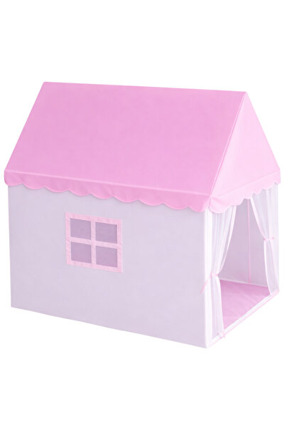 varioshop Cort de joacă tip castel VarioShop ® pentru copii, roz, cu 2 ferest...