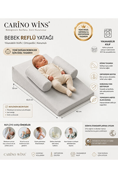 Carino Wins Bebek Yatağı, Yıkanabilir Kılıflı Ortopedik Mini Korumalı