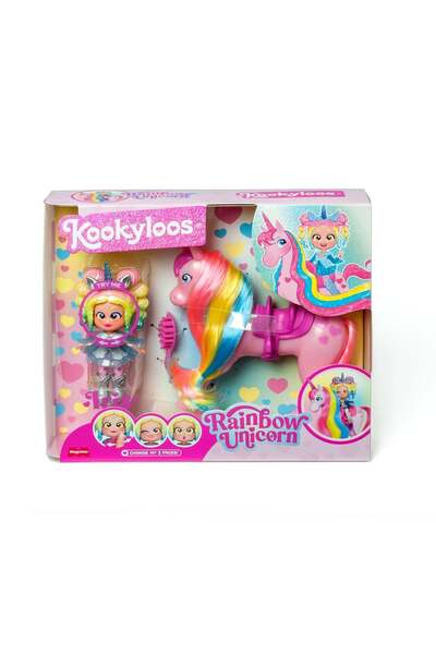 kookyloos Set de joaca cu papusa Kookyloos, Iris si Rainbow Unicorn