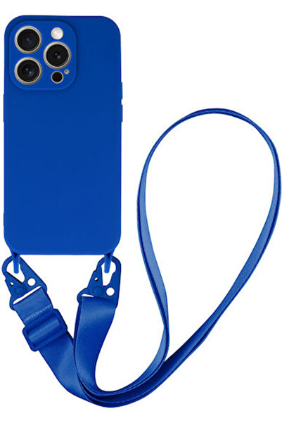 OEM Θήκη Πλάτης Σιλικόνης με Λουράκι Μπλε (iPhone 13)
