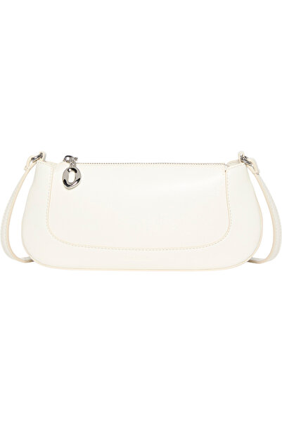 Calvin Klein Hardware Zippered Crossbody Ecru Women's Bag