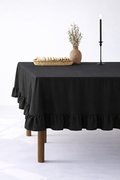 SADEN HOME Firfirli Black Tablecloth
