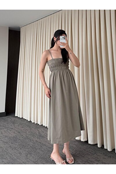 My Blog Rochie kaki cu bretele elastice - Y223100