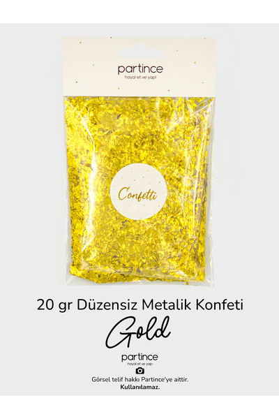 partince 20 gr Metalik Düzensiz Form Gold Konfeti