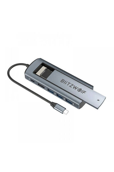 BlitzWolf BW-NEO TH13 Σταθμός σύνδεσης USB-C με HDMI 4K PD Γκρι