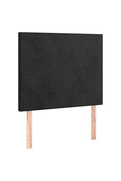 vidaxl Tăblie de pat neagră 90x5x118/128 cm catifea