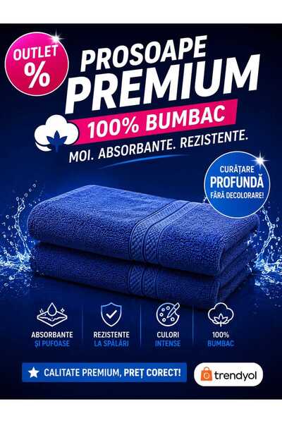 ANY SHOP MARKET Set 2 Prosoape Baie 70x130 cm, 100% Bumbac Premium, Absorbție...