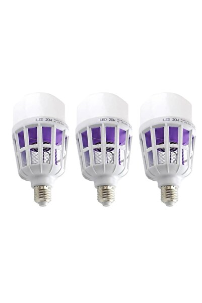 UTILIO Set de 3 becuri LED 2-în-1 cu lampă UV anti-insecte, dispozitiv repele...